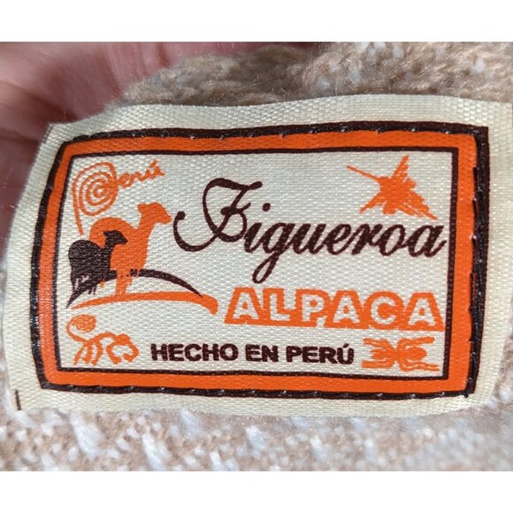 Figueroa Genuine Alpaca Peruvian Cream Chevron Scarf - Picture 5 of 9